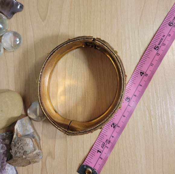 Vintage Carolee Coin Embedded Bangle Bracelet - Picture 6 of 9